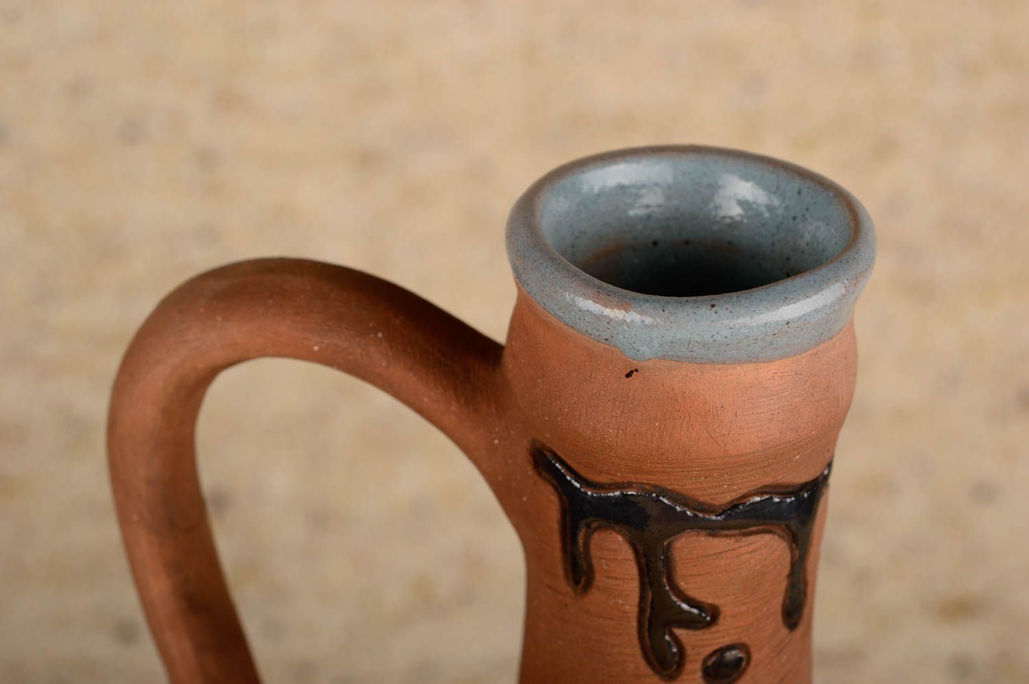 Kanne Keramik handmade schöne Vase ungewöhnlich Dekoration für Haus originell foto 3