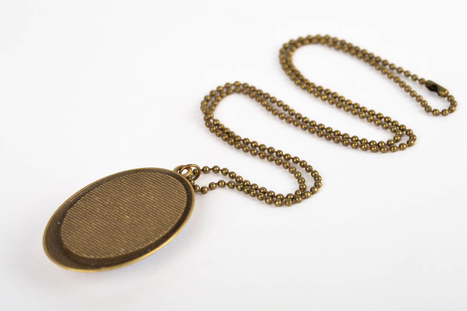 Handmade vintage pendant metal jewelry with print delicate pendant for women photo 5