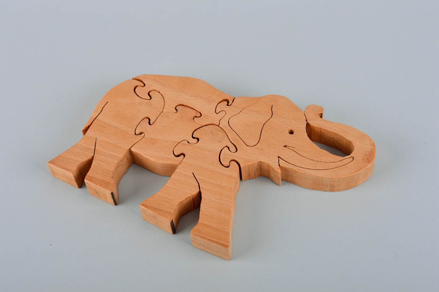 Игрушка ручной работы пазлы для детей слоник деревянная головоломка для детей фото 4