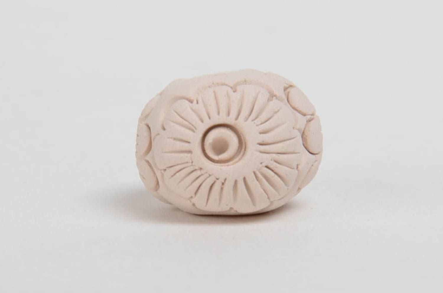 Handmade Keramik Perle weiß mit Muster Rohling für Schmuck ethnisch schön foto 4