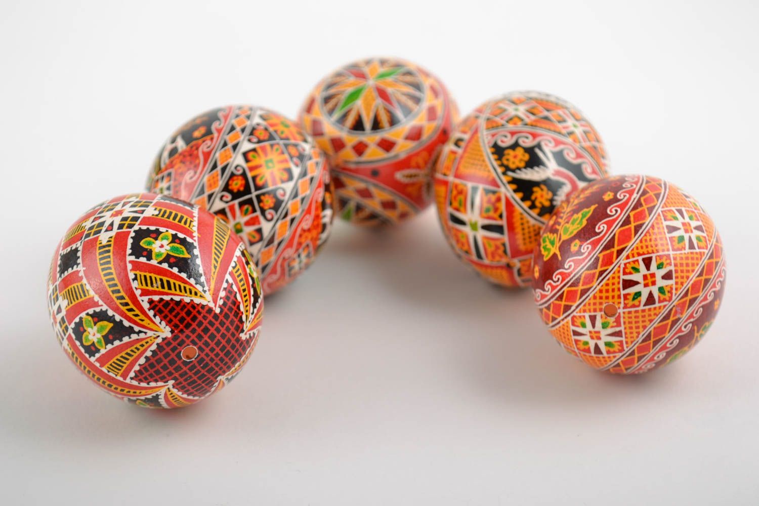 Huevos de Pascua de gallina pintados con acrílicos artesanales 5 piezas  foto 5