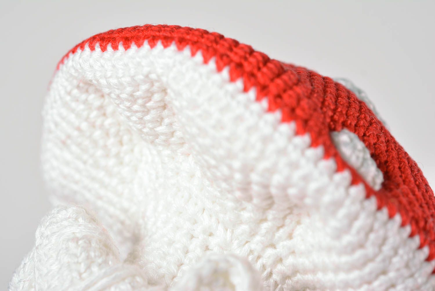 Hochet bébé fait main Jouet champignon tricot coton au crochet Jouet pour bébé photo 4