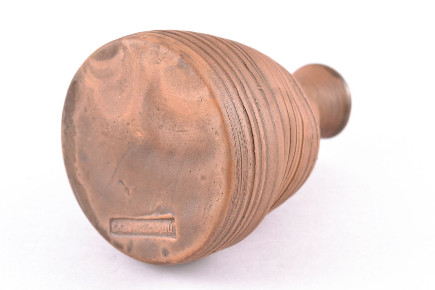 Глиняная ваза маленькая в технике молочения фото 5