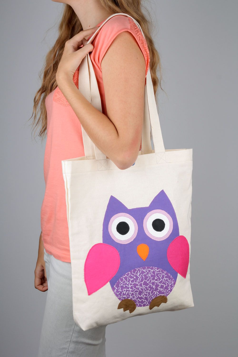 Textile eco bag Owl photo 1