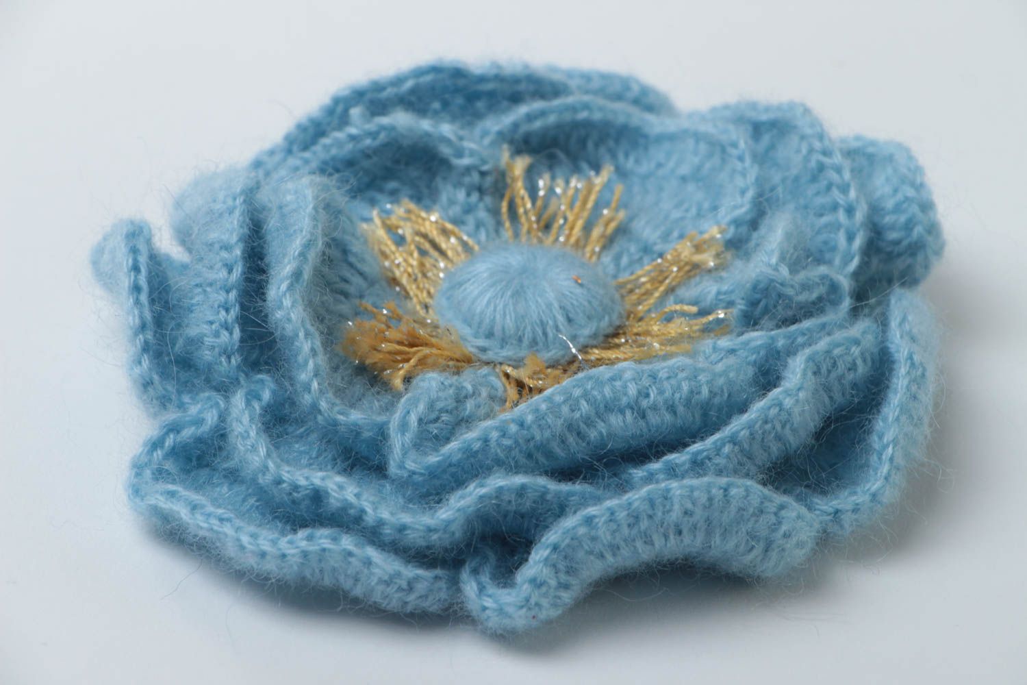 Broche hecho a mano tejido a crochet accesorio de moda regalo original foto 3