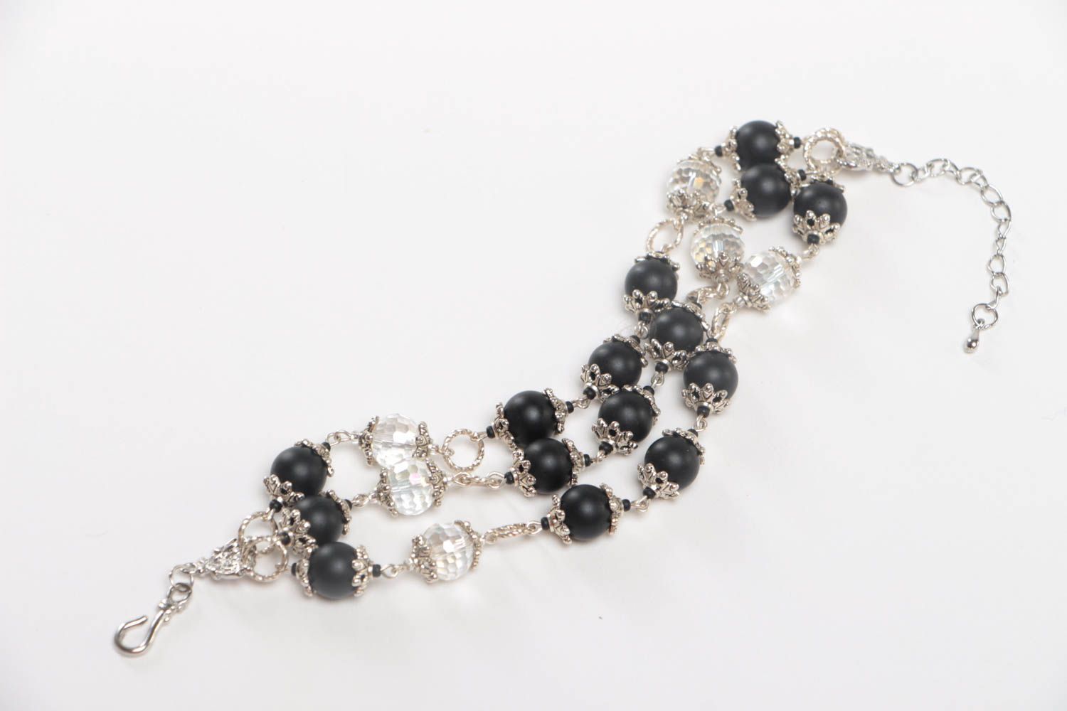 Bracelet fait main Bijou design métal perles de verre Accessoire femme mode photo 4