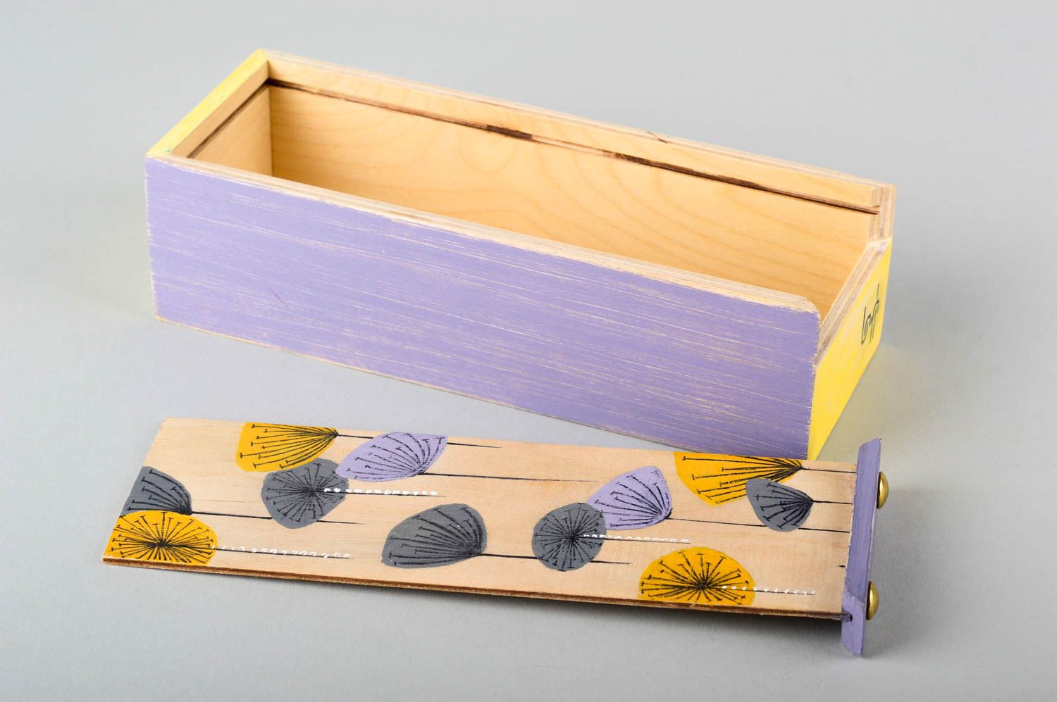 Handmade designer jewelry box stylish wooden jewelry box cute box with flowers photo 4