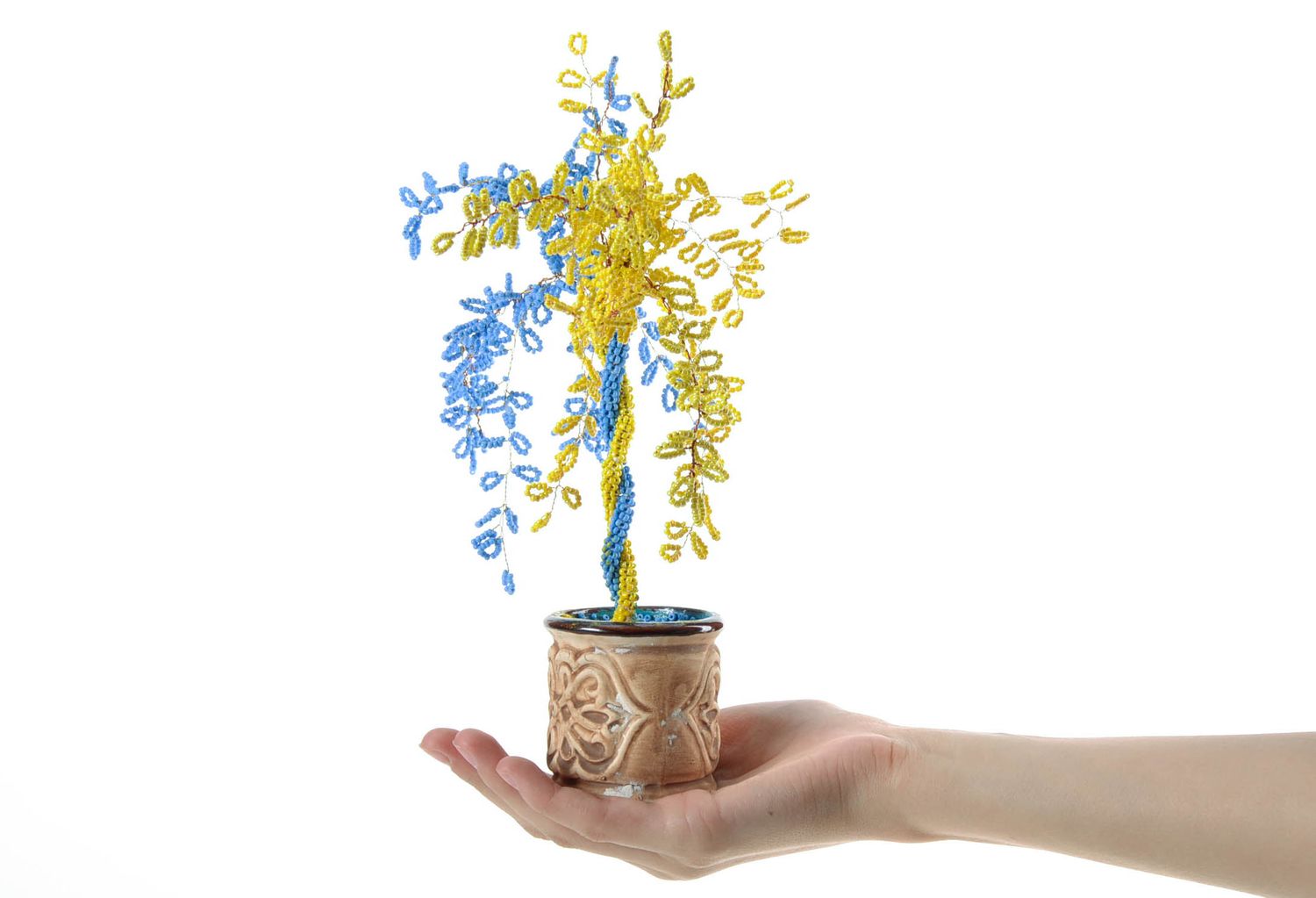 Декоративное дерево Желто-голубое фото 5