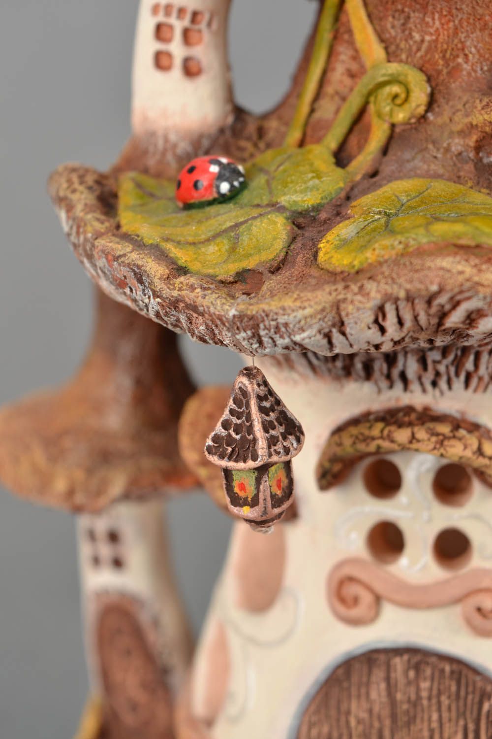 Handmade ceramic candle holder Mushroom photo 1
