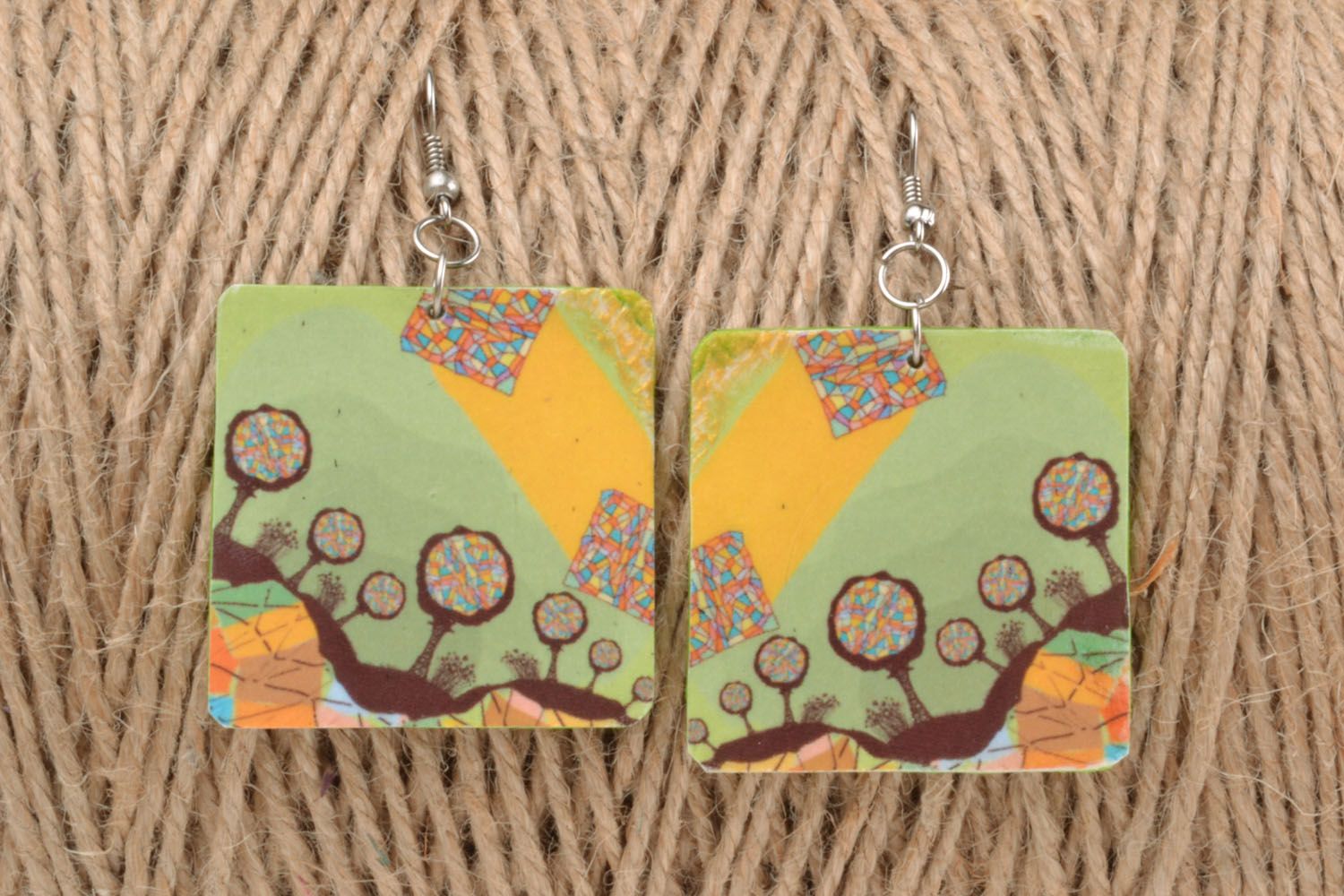 Polymer clay earrings Abstraction photo 1