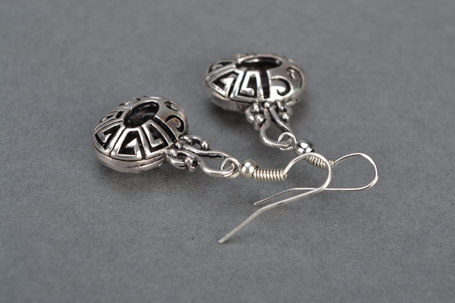 Women's earrings made of metal photo 3