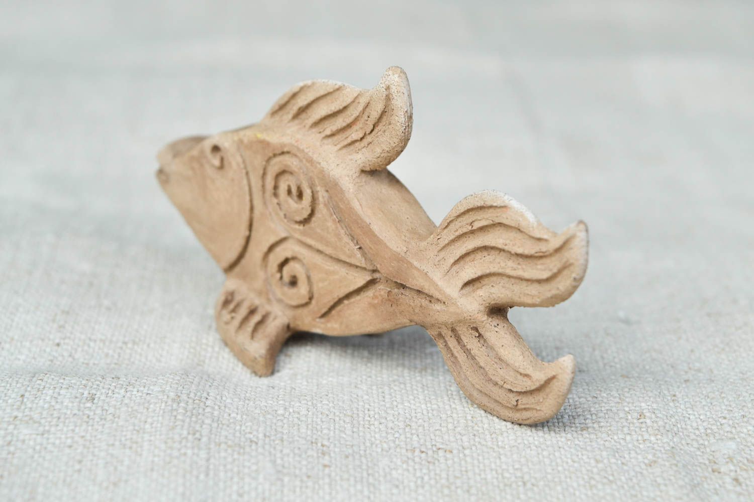 Sifflet enfant fait main Figurine poisson Instrument musique argile design photo 5