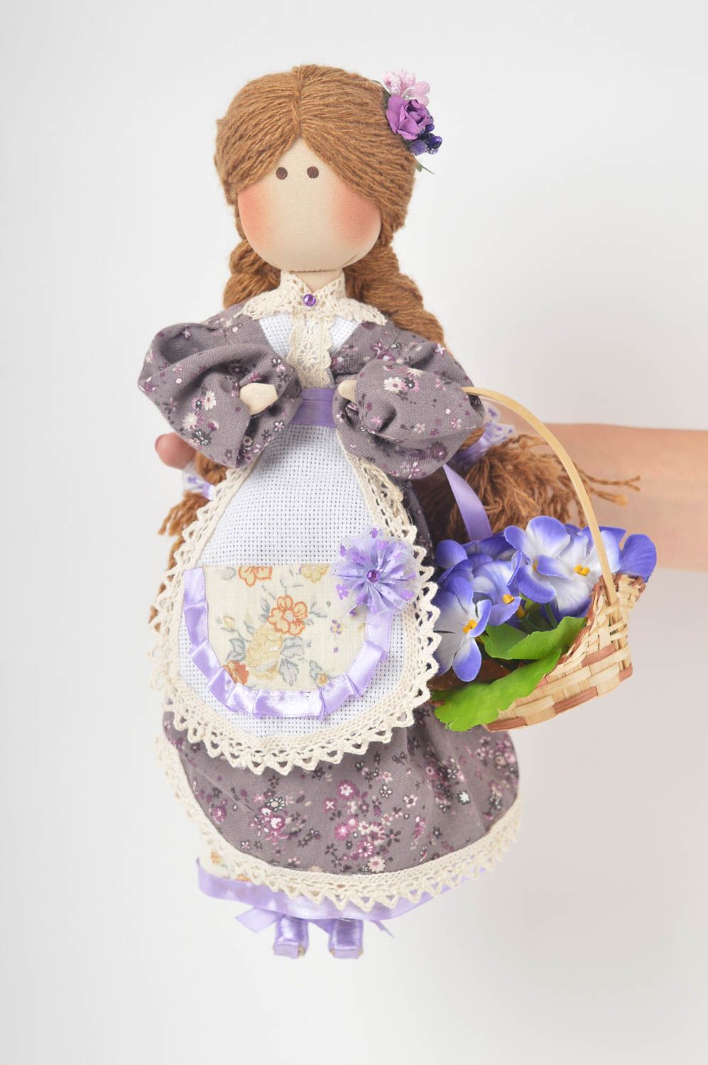 Авторская кукла игрушка ручной работы дизайнерская кукла с винтажным платьем фото 4