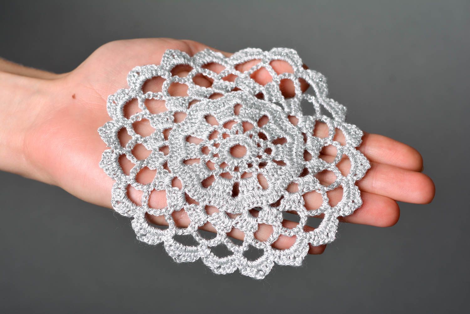 Handmade crocheted napkin designer openwork textile kitchen accessories photo 2