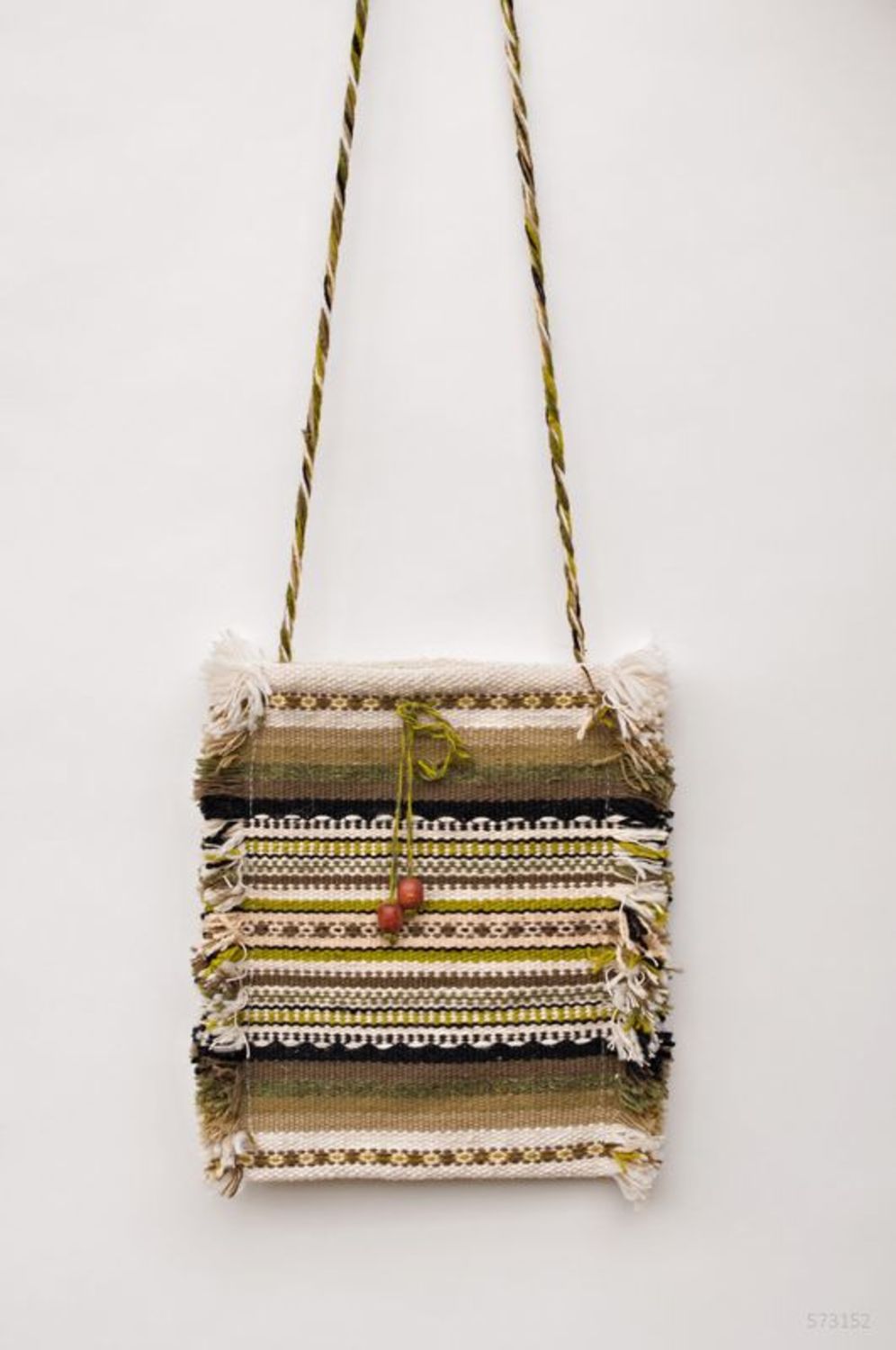Borsa in stile etnico di stoffa fatta a mano Borsetta di lana Accessori donna  
 foto 3