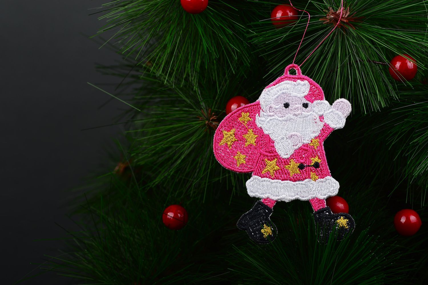 Openwork Christmas toy handmade Christmas decor Santa toy decorative use only photo 1