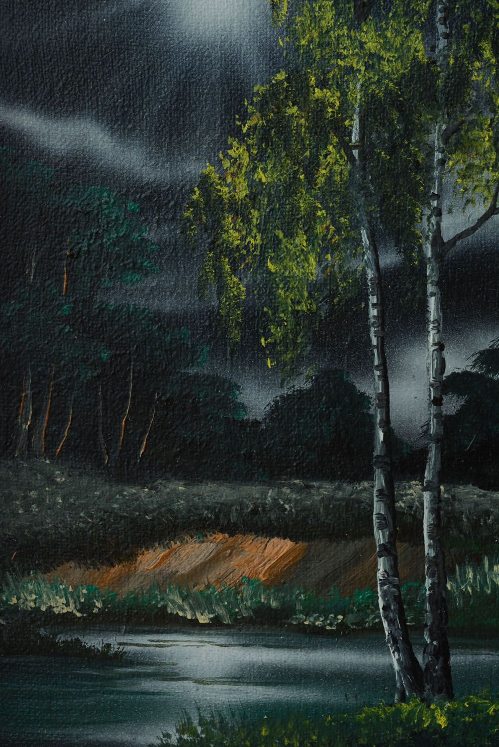 Natur Gemälde mit Ölfarben in der Nacht foto 2