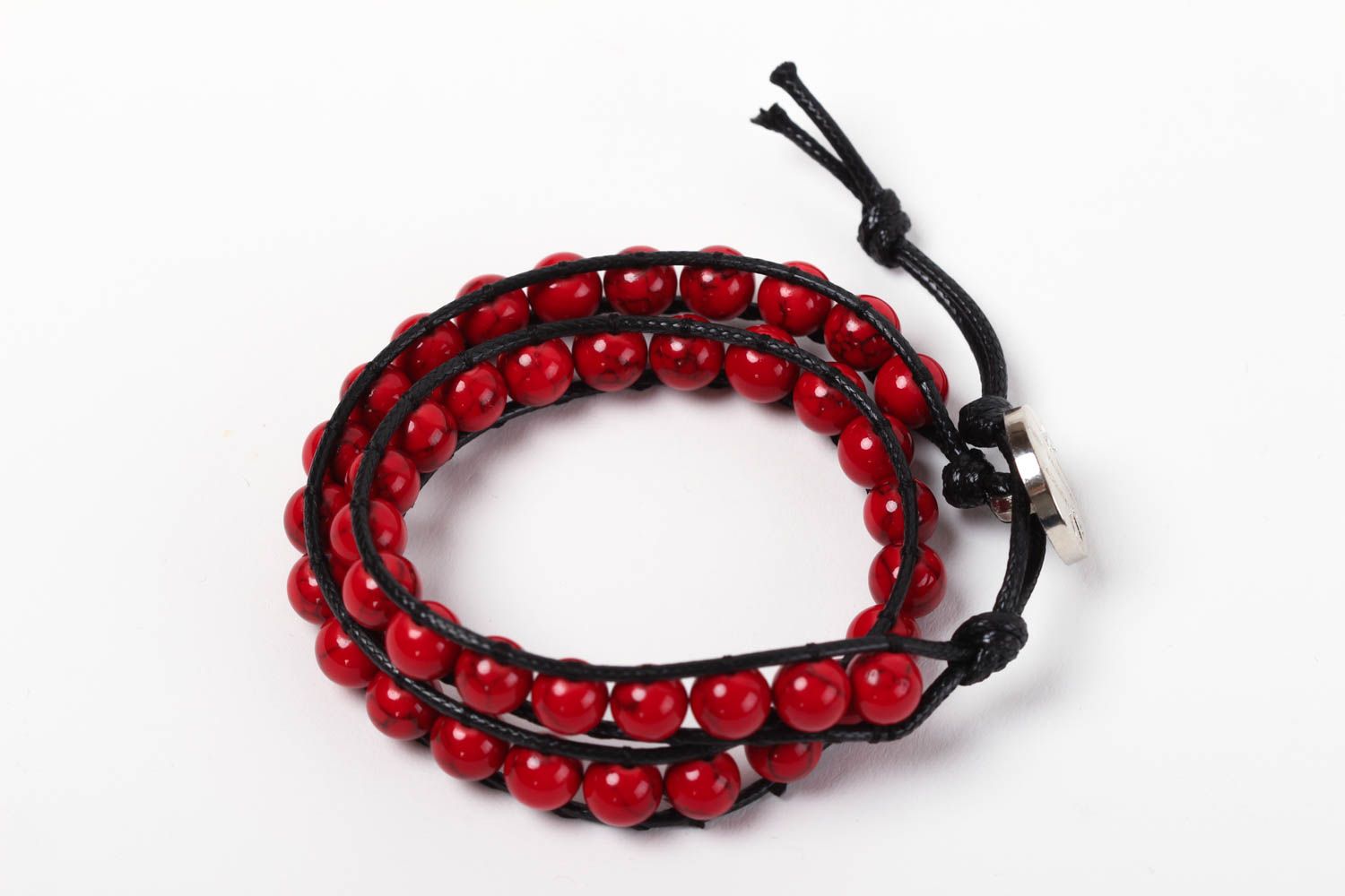 Bracelet corail naturel Bijou fait main rouge Accessoire mode Cadeau femme photo 2