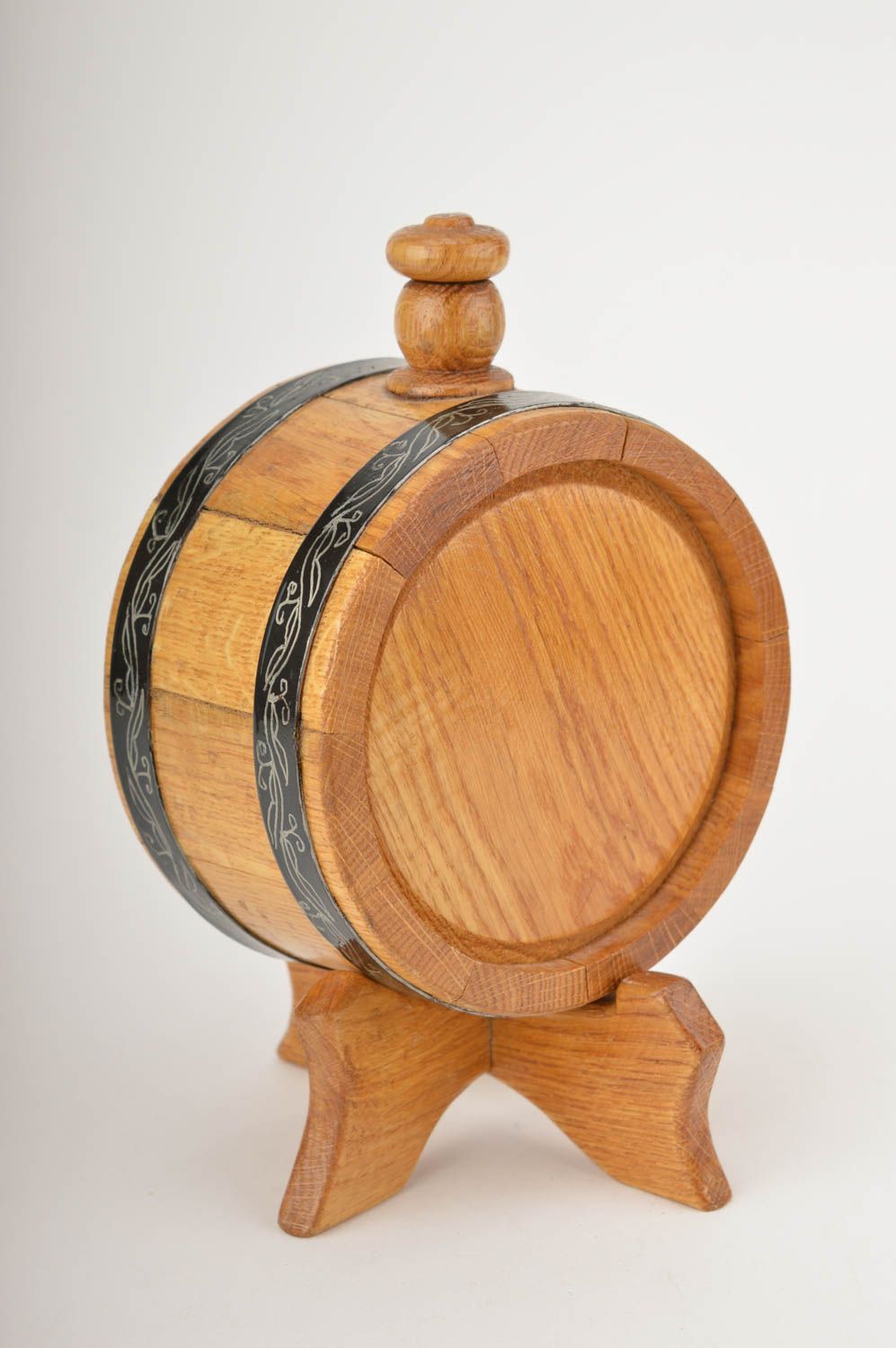 Handmade wooden barrel wine barrel wood decor interior barrel present for fiend photo 3