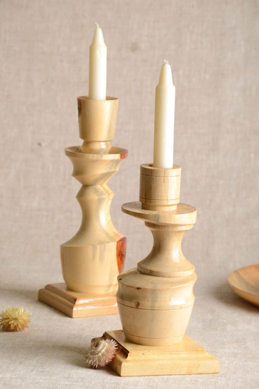 Handmade Deko Kerzenständer Holz Dekoration schöne Kerzenhalter Geschenk Idee foto 1