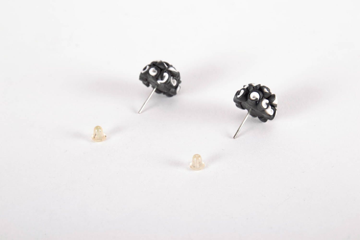 Stud Earrings Made of Polymer Clay photo 2
