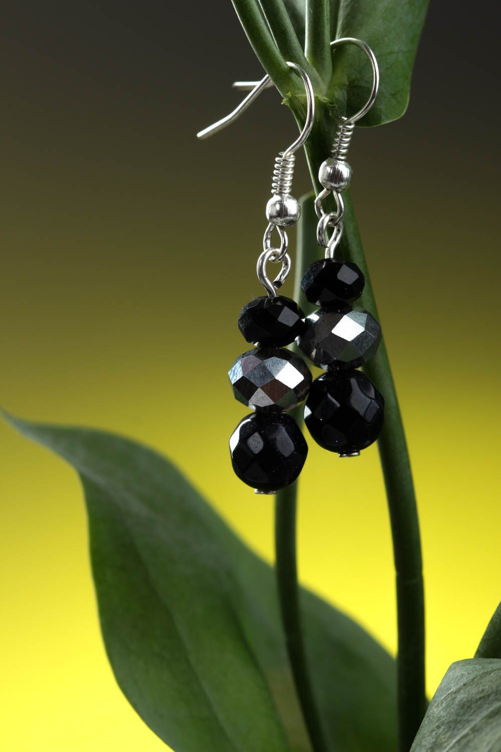 Handmade earrings with aventurine beads earrings with charms designer jewelry photo 1