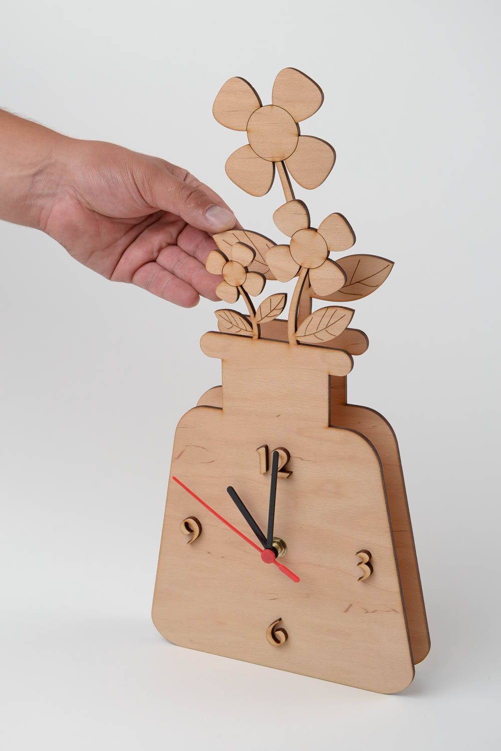 Handmade unusual clock wooden blank for creativity designer cute clock photo 2