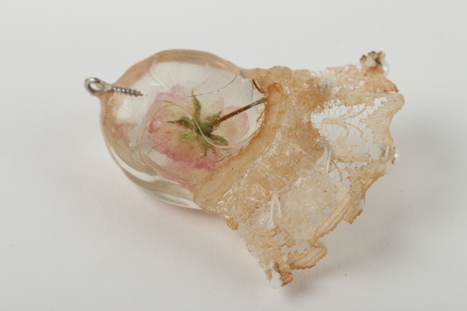 Handmade jewelry with epoxy resin botanic pendant fashion jewelry gift for girl photo 4