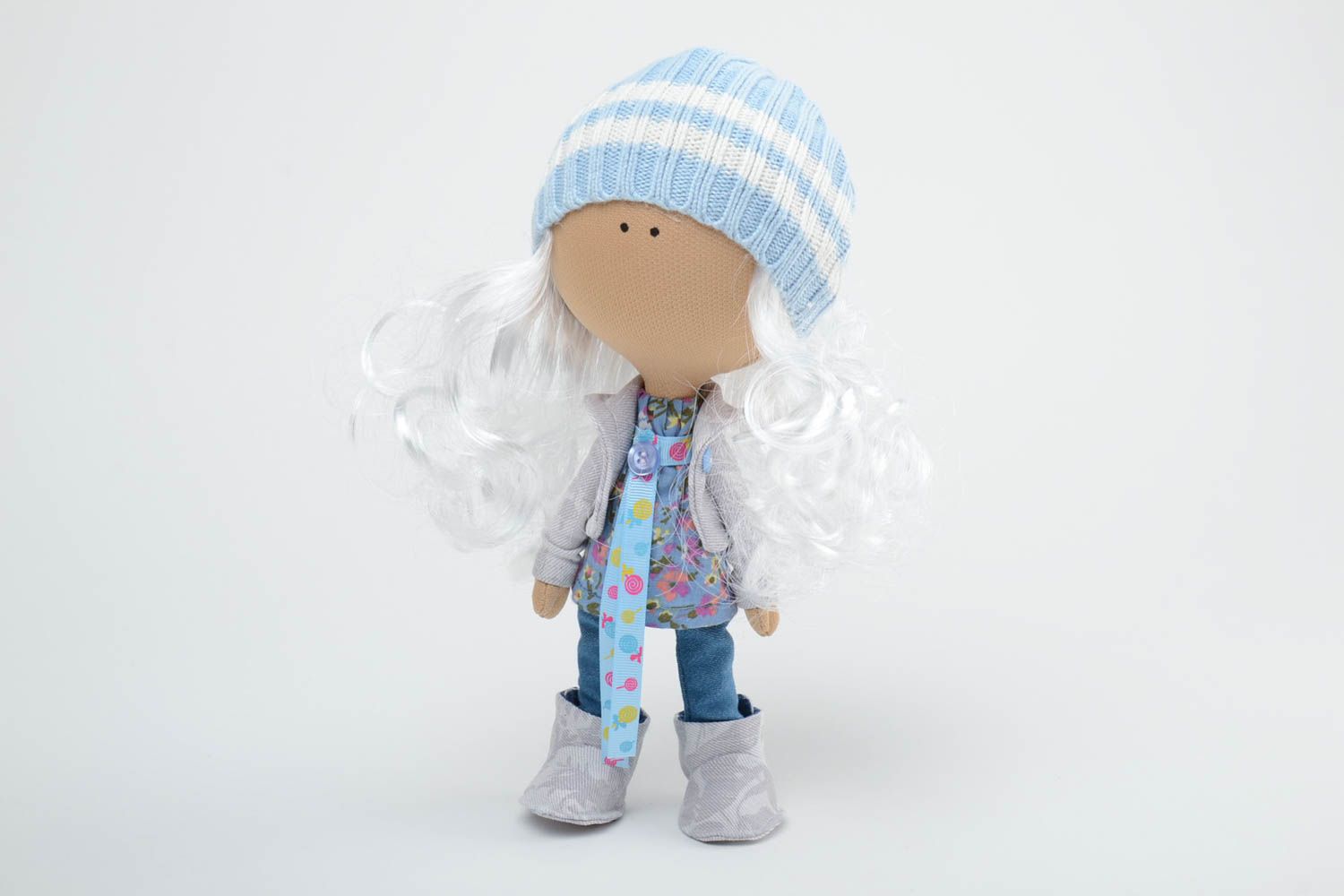 Nette lustige Interieur Puppe handmade aus Stoff für Haus Dekor und für Kleinkinder foto 2