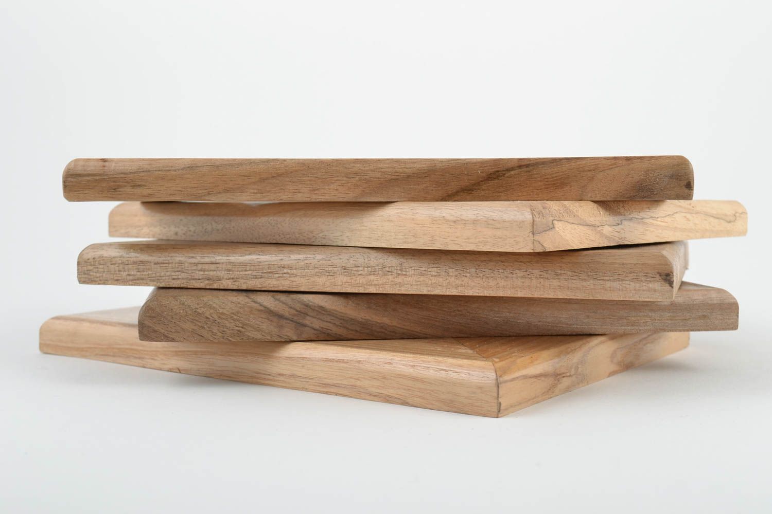 Set of handmade rectangular eco friendly natural wooden photo frames 5 items photo 2