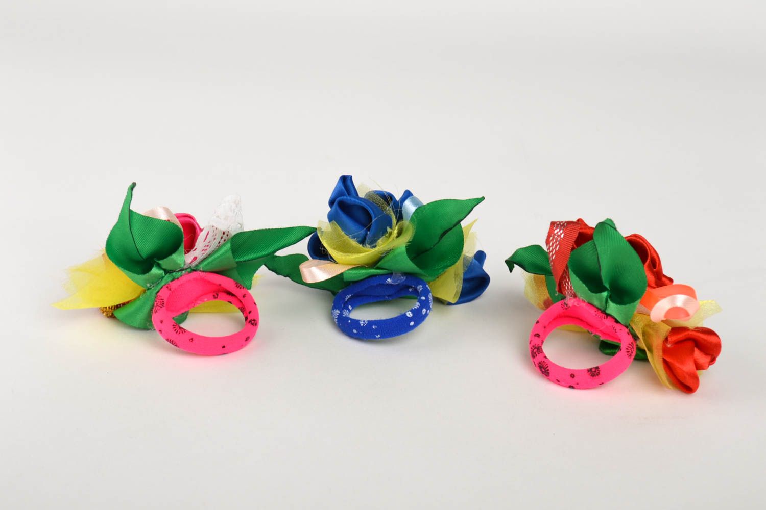 Kinder Haargummis handmade Accessoires für Haare Haargummis Blumen Haargummi Set foto 2