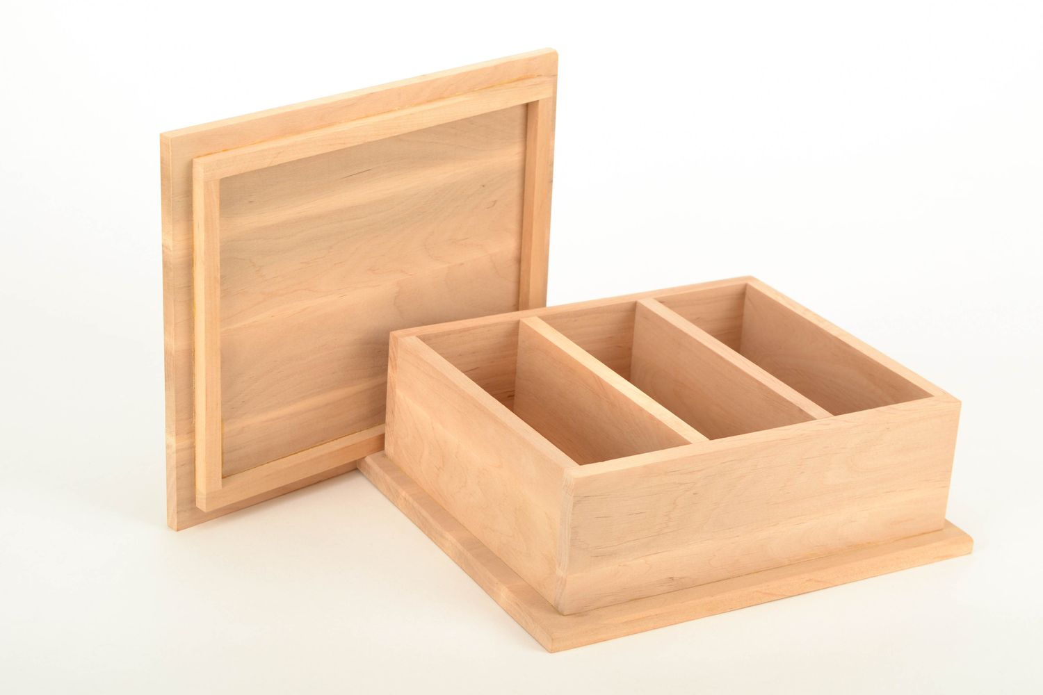 Caja de madera de tres secciones foto 4