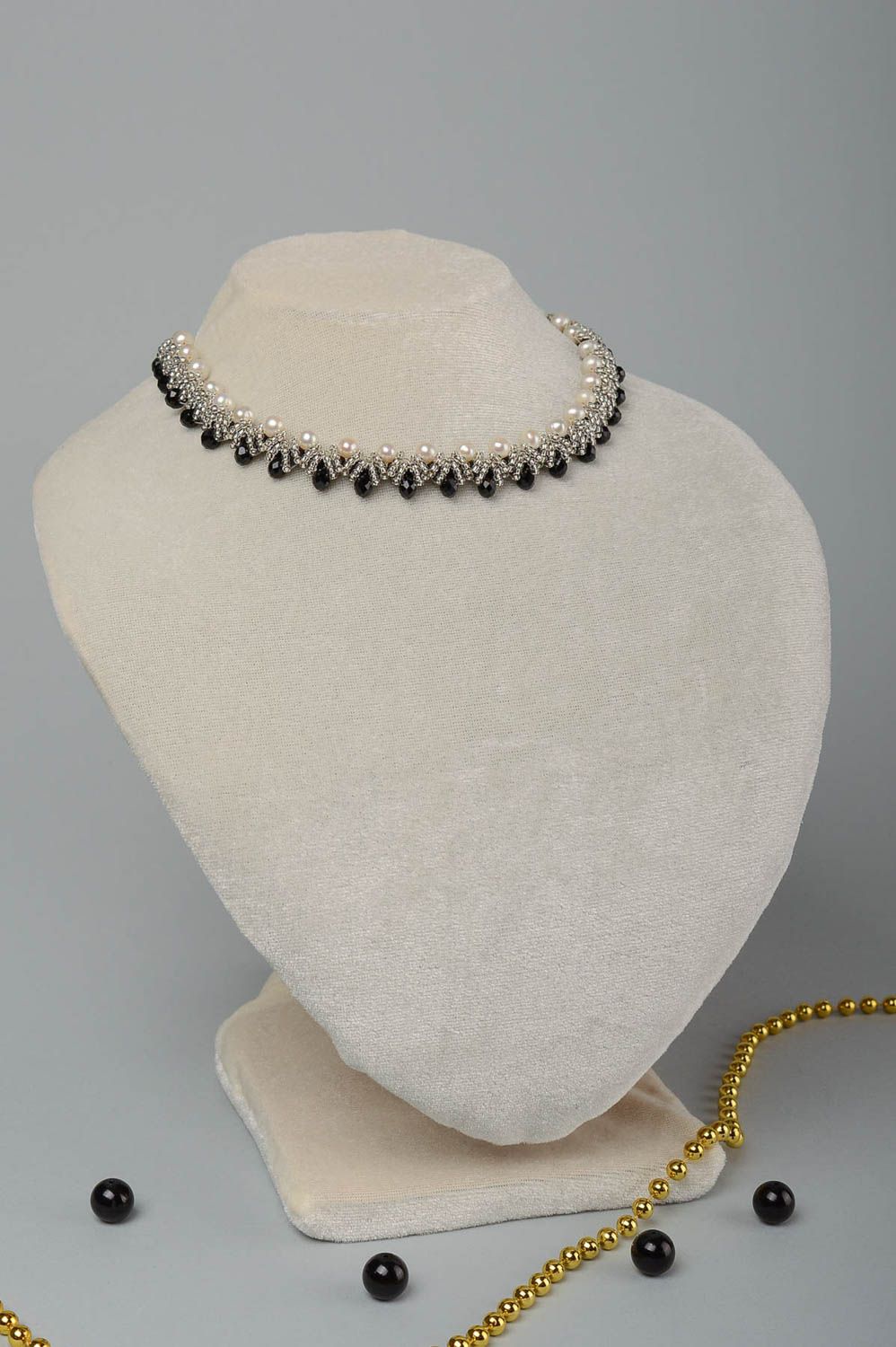 Handmade necklace seed beads necklace designer accessories designer bijouterie photo 1