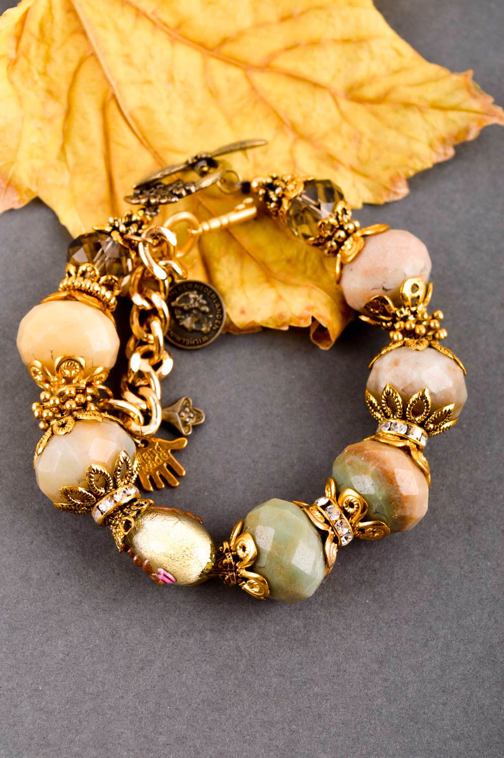 Designer bracelet with natural stones handmade stone jewelry fashion jewelry photo 1