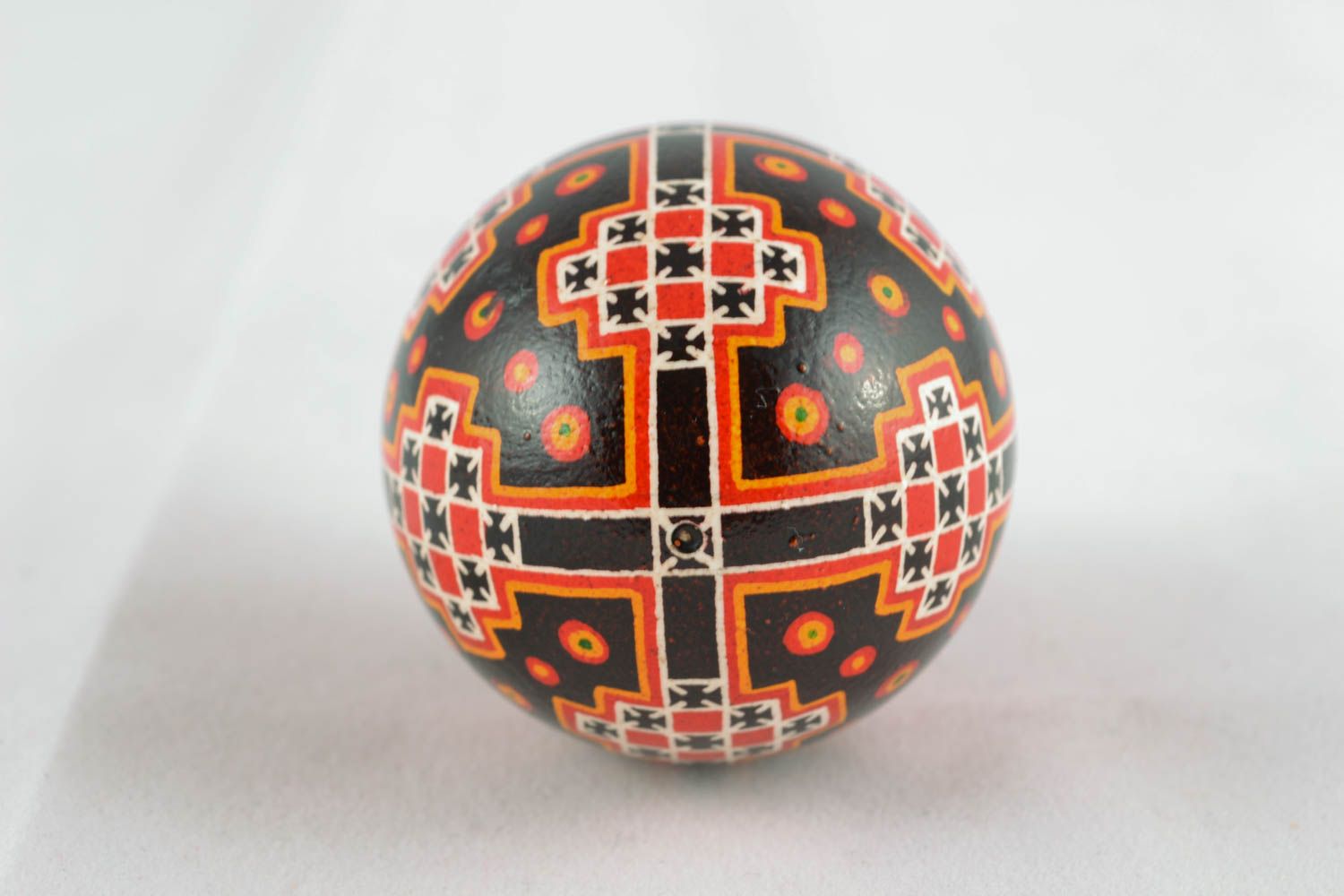 Painted egg with Ukrainian ornament photo 1