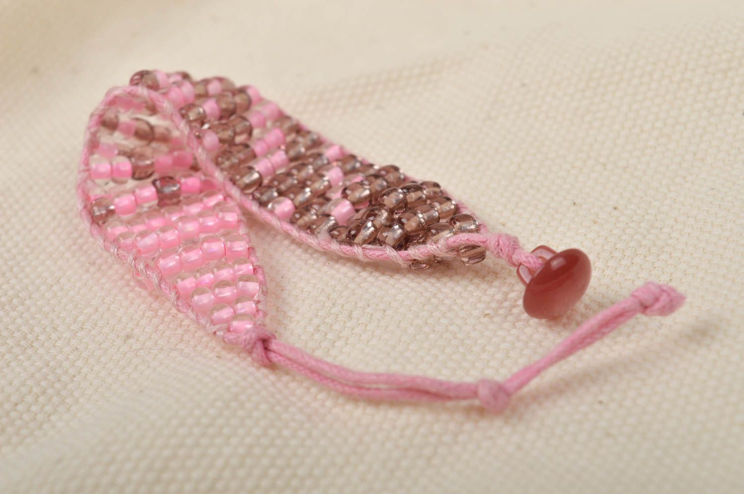 Handmade unusual pink bracelet designer stylish bracelet cute female jewelry photo 1