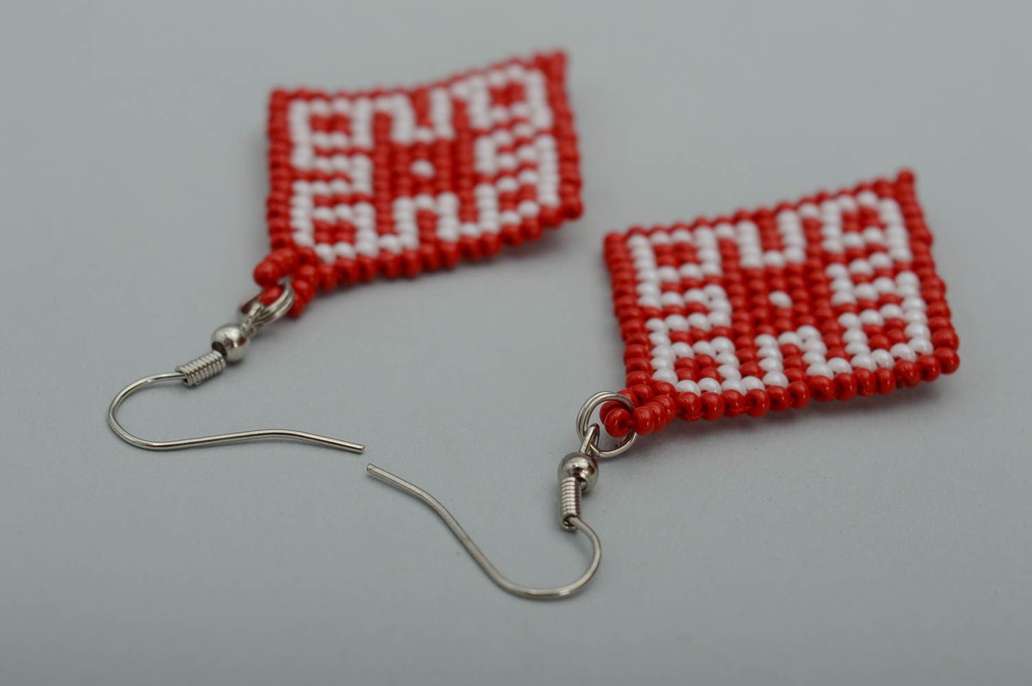 Handmade bead earrings long earrings with charms seed beads accessories photo 3