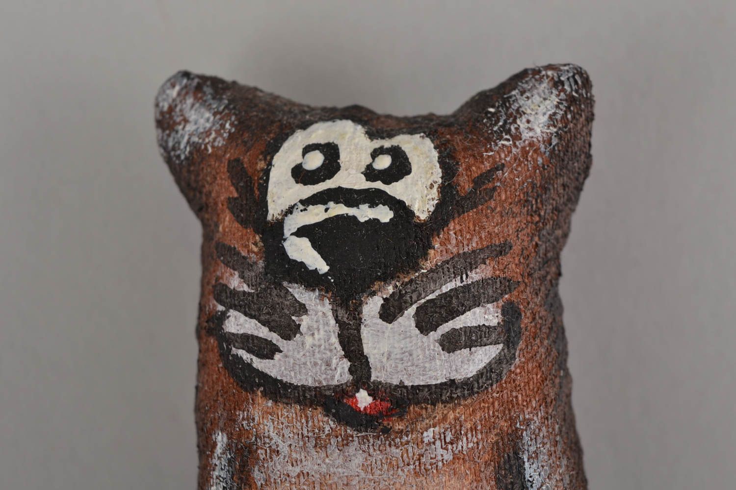 Imán de nevera artesanal juguete de café con forma de gato pintado original foto 4