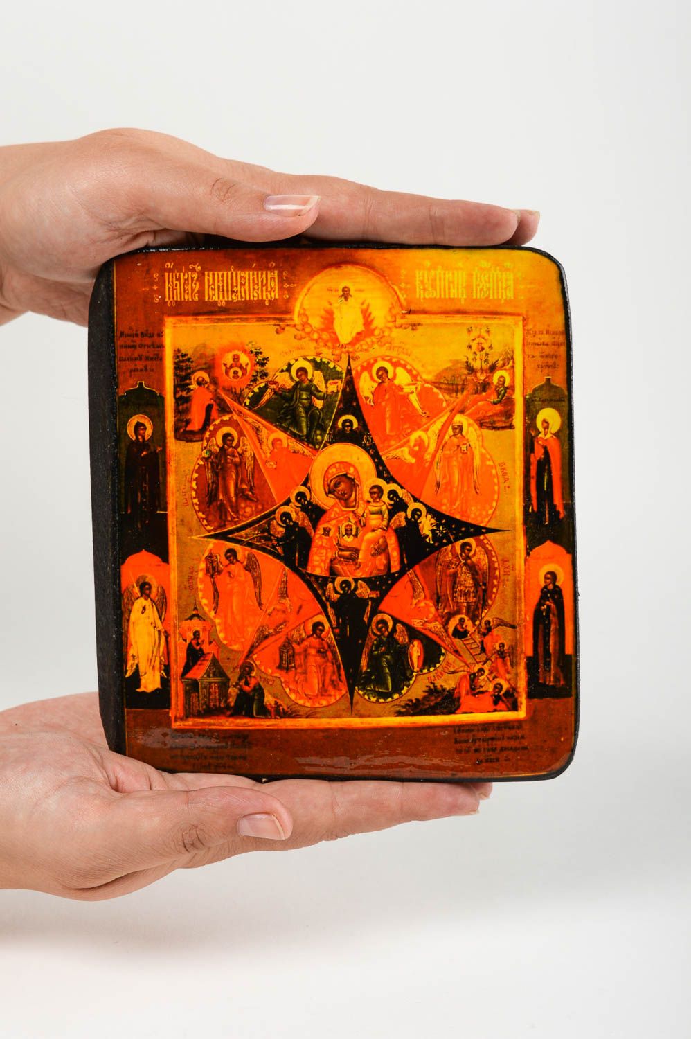 Икона ручной работы икона из дерева православная икона Неопалимая Купина фото 5