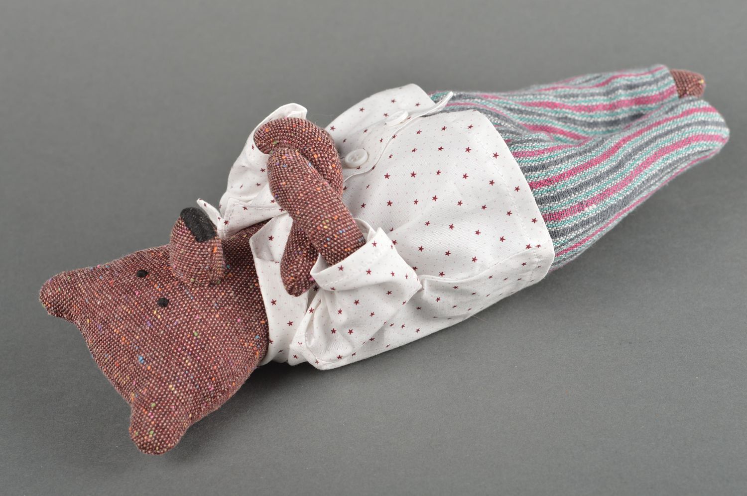 Juguete de peluche oso marrón hecho a mano muñeco para niños regalo original foto 2