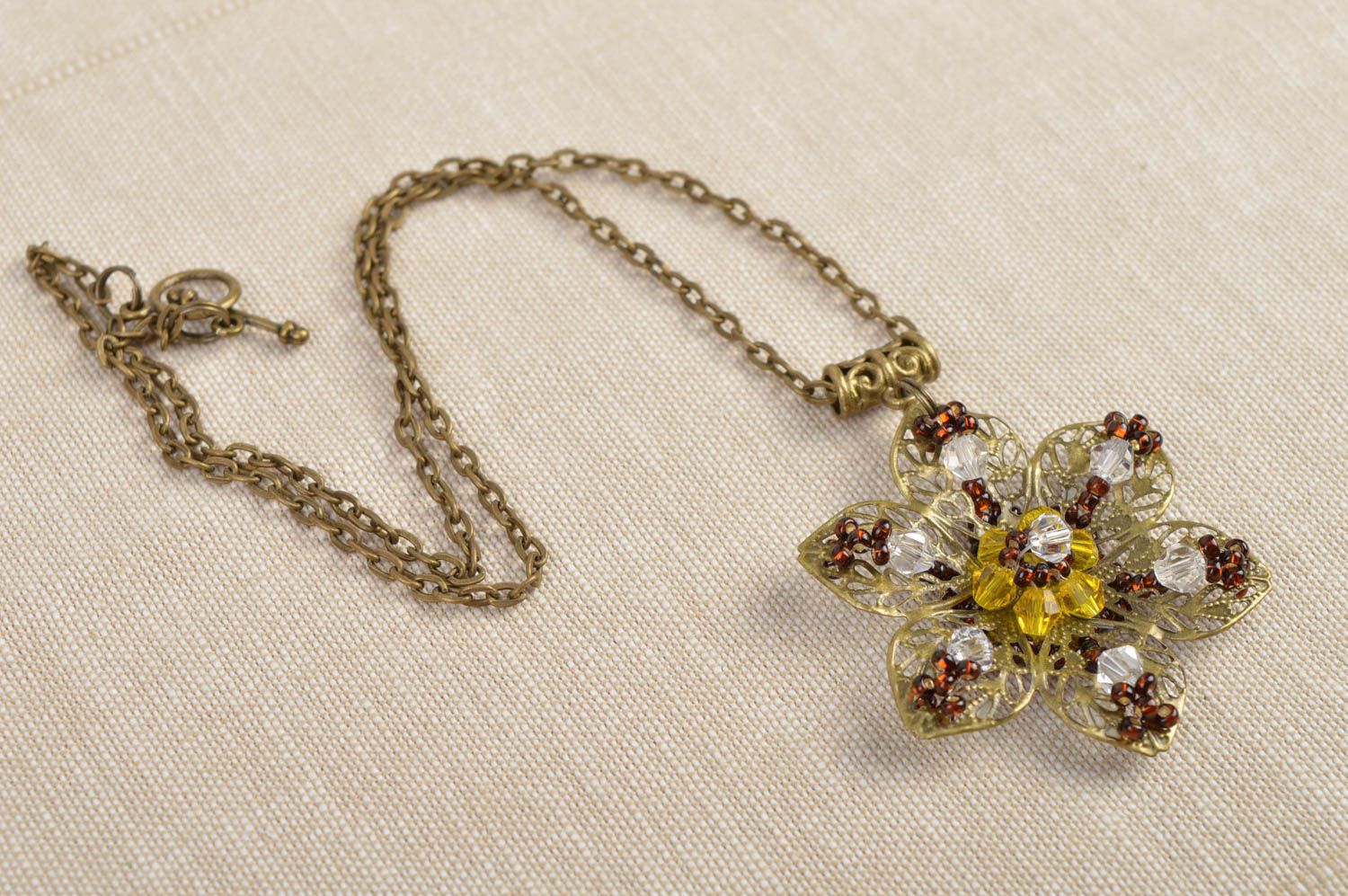 Handmade necklace pendant vintage designer bijouterie accessory for woman photo 1
