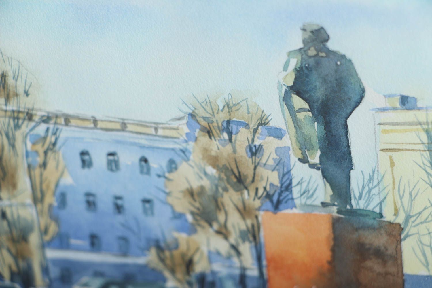 Peinture moderne avec paysage de ville Kherson photo 2