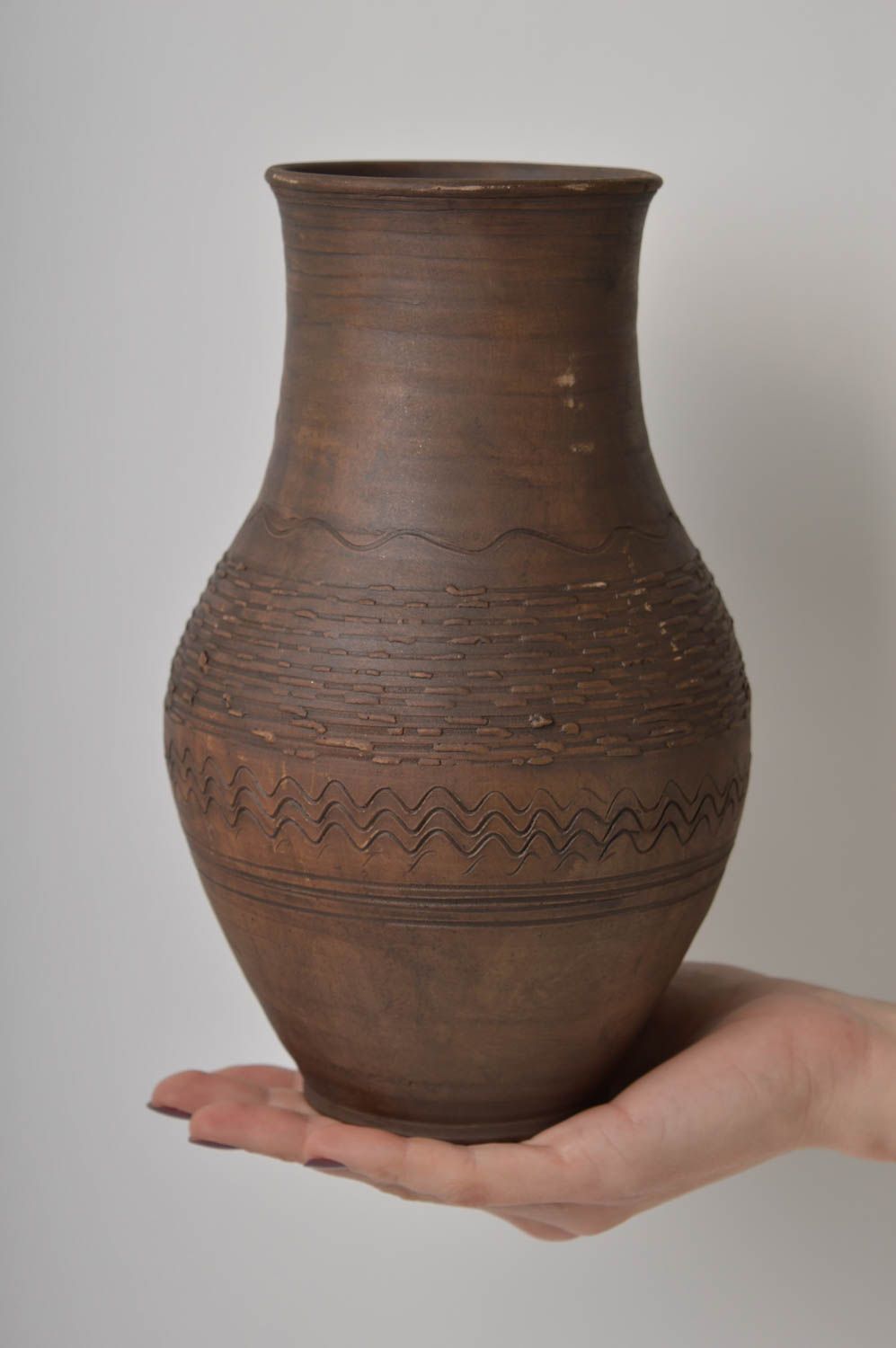 Brocca in ceramica fatta a mano brocca per bevande stoviglie in argilla
 foto 5