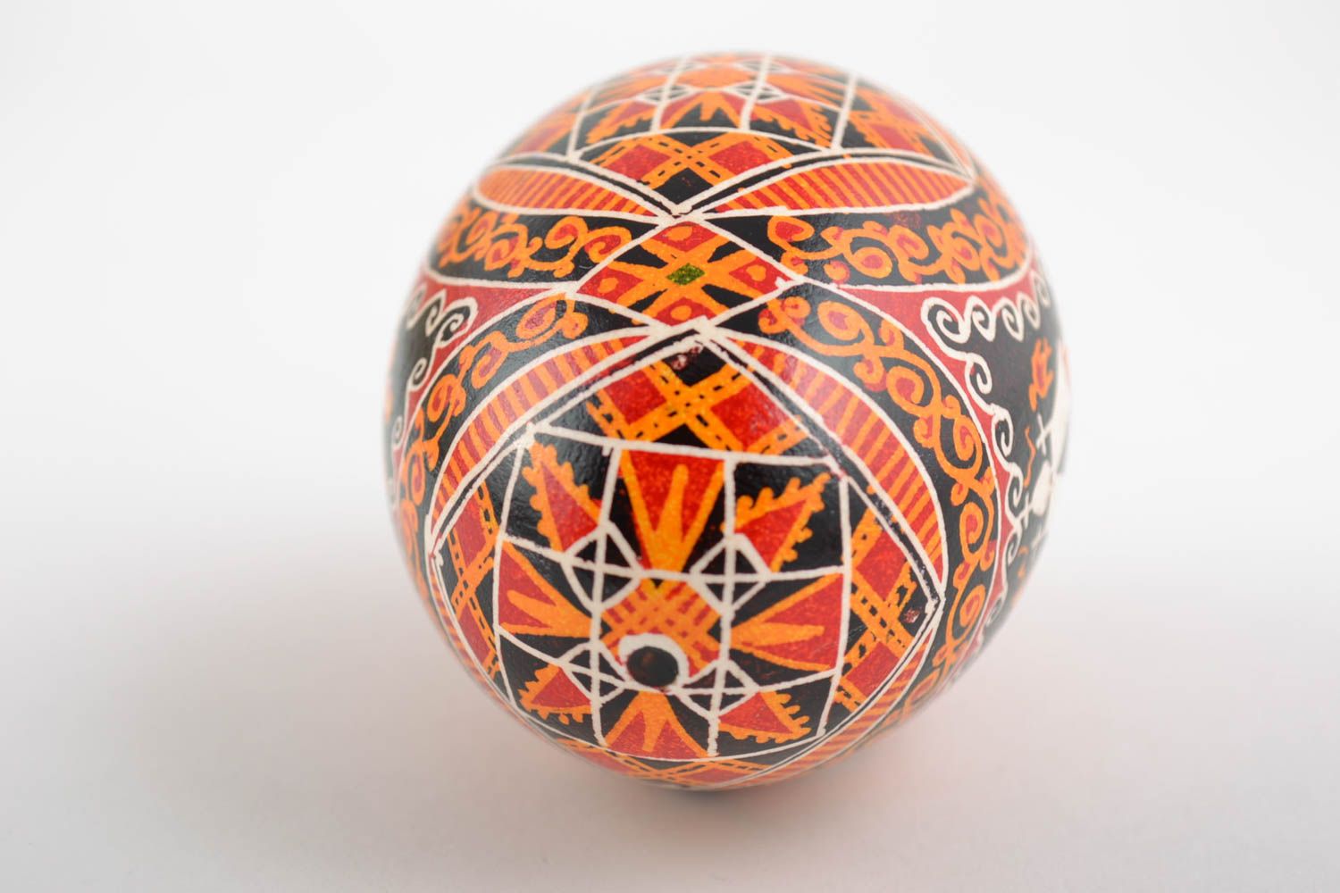 Traditional Easter egg painted with acrylics handmade goose egg family present photo 5