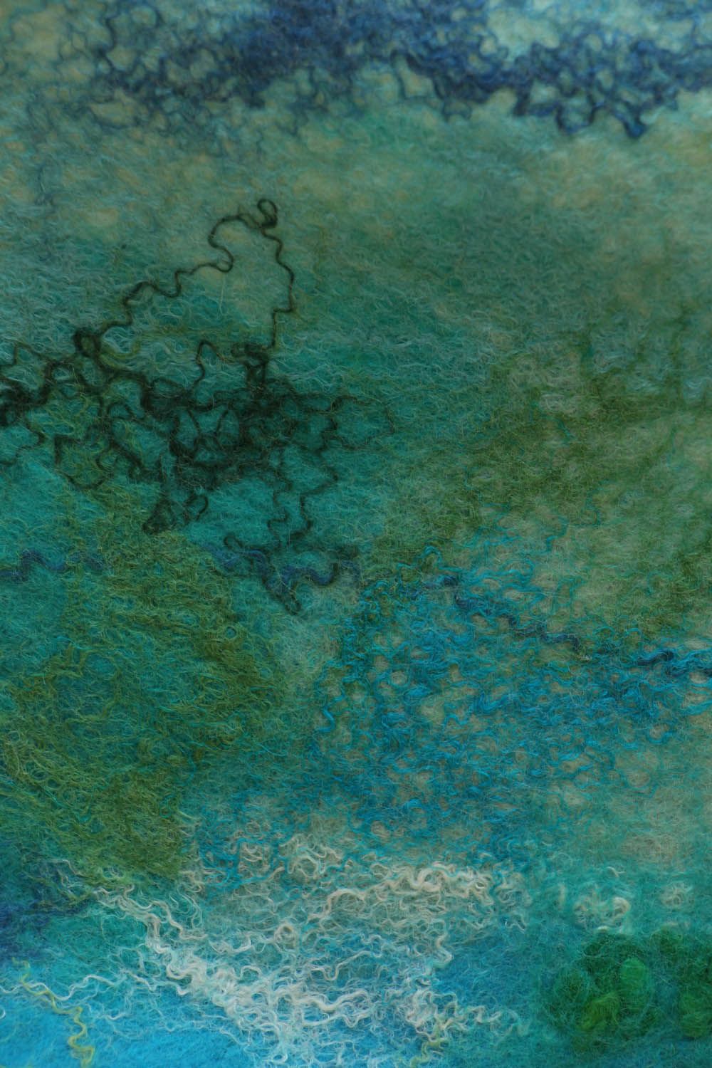Light Blue Scarf Made of Felted Wool photo 5