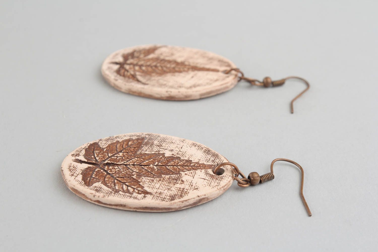 Dangle earrings made ​​of clay photo 3