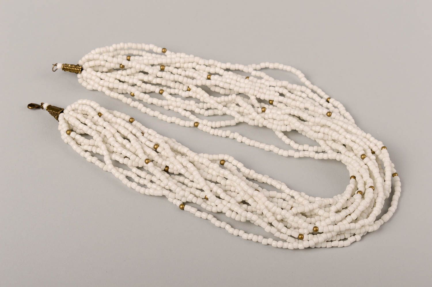Collar de abalorios artesanal blanco regalo original bisutería de moda foto 3