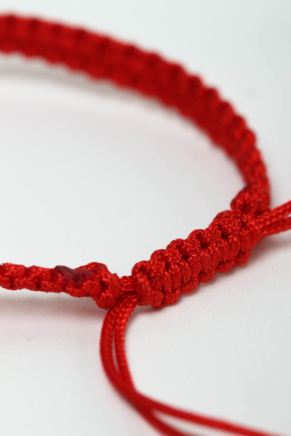 Bracelet textile Bijou fait main rouge talisman Accessoire femme original photo 4