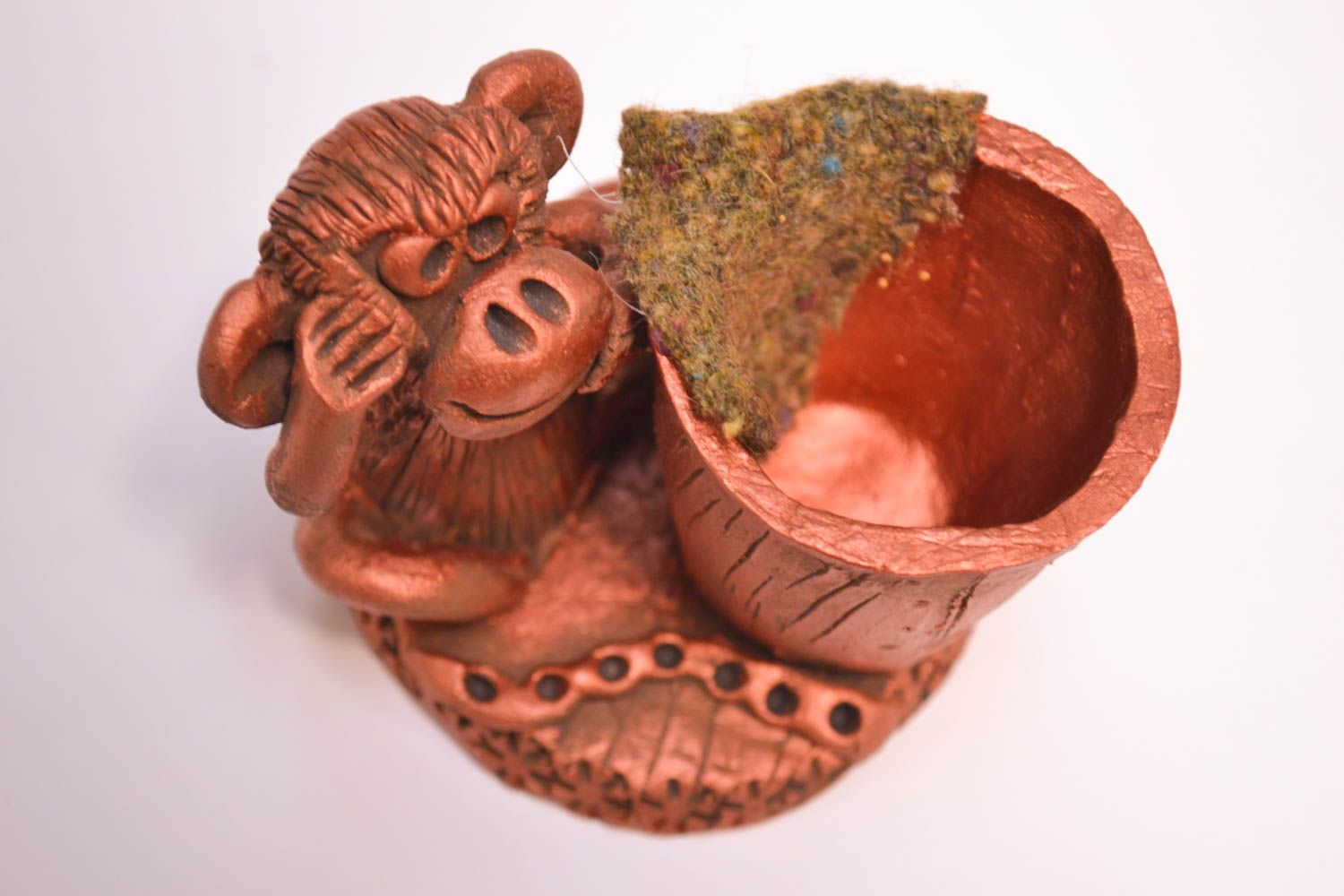 Figura decorativa artesanal de cerámica decoración de interior lapicero original foto 5