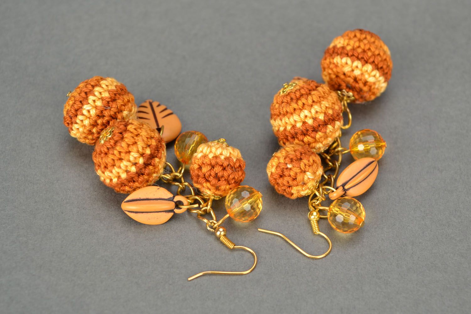 Crochet earrings Autumn Glamor photo 4